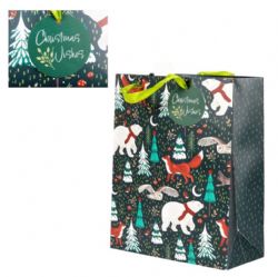 SAC CADEAU MOYEN - ANIMAUX DE NOËL